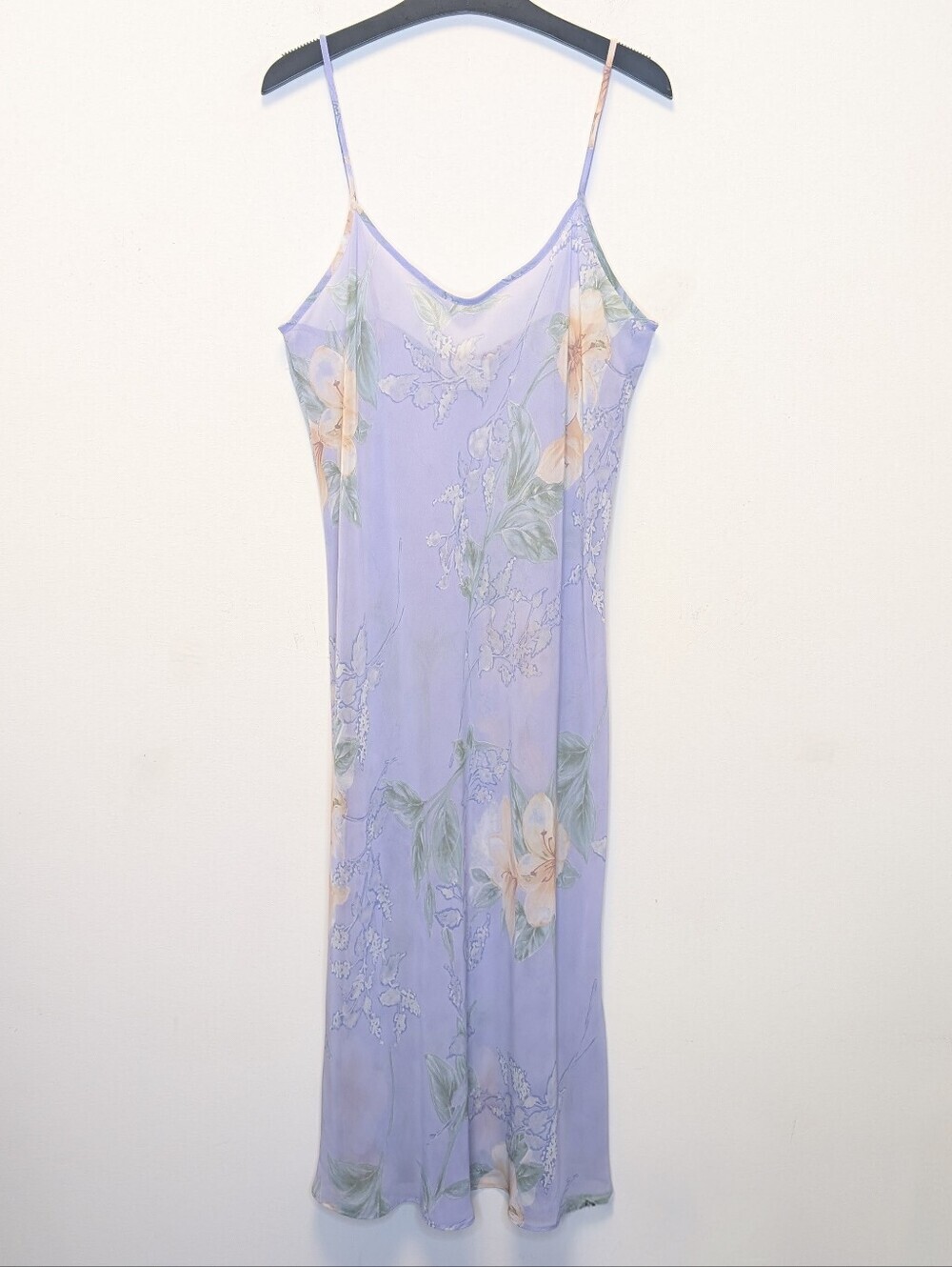 Vintage California Dynasty Lavender Floral Slip Dress L Y2K Cottagecore
